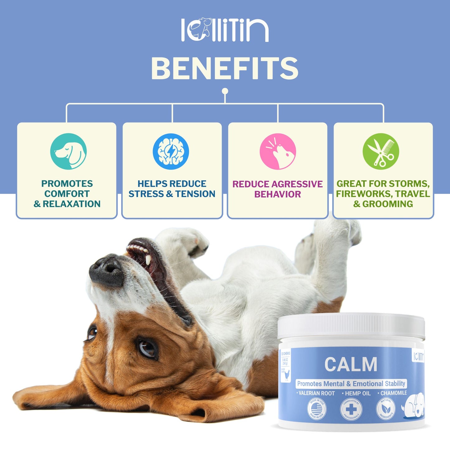 LOLLITIN - CALM - 120 CHEWS - CHICKEN