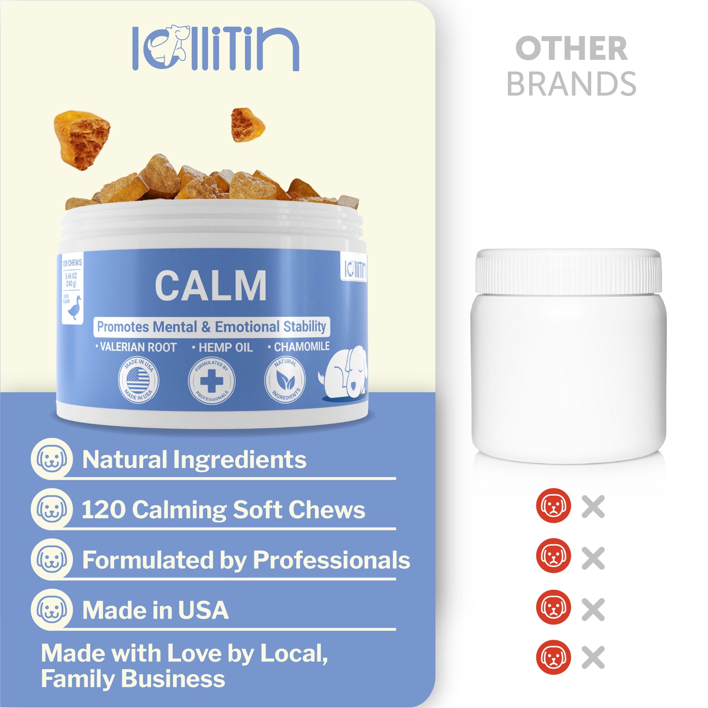 LOLLITIN - CALM - 120 CHEWS - DUCK